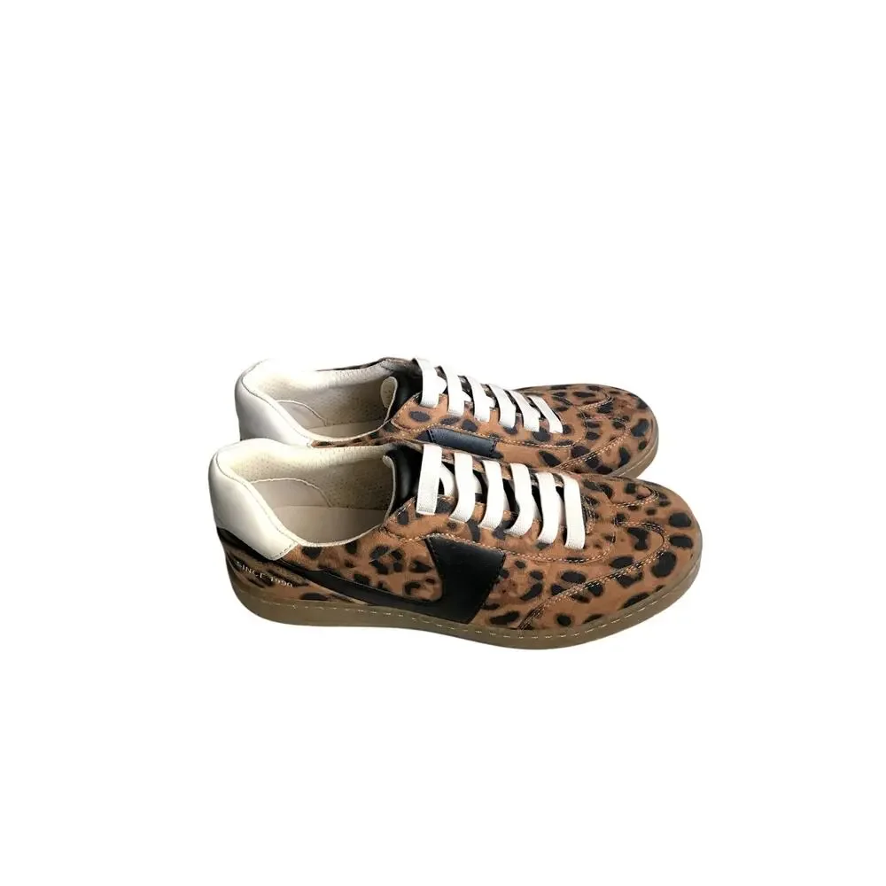 Franco Sarto Leopard Print Sneakers Women’s Size 8.5 Lace Up Casual Shoes